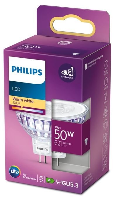 LED Lampe Punkt GU5.3 EEK: F 621 lm Warmweiß (2700K) entspricht 50 W 8718699773977 