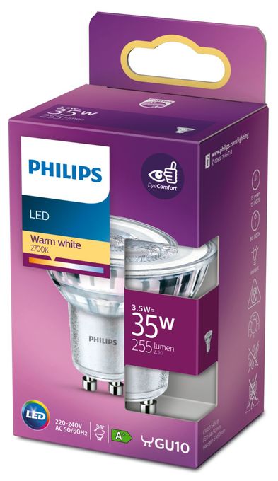 LED Lampe Reflektor GU10 EEK: F 255 lm Warmweiß (2700K) entspricht 35 W 8718699774158 