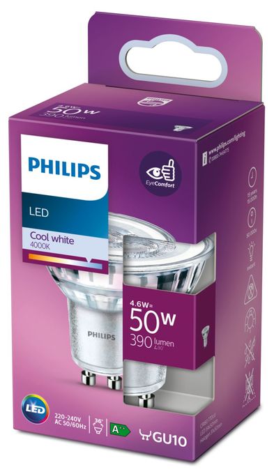 LED Lampe Reflektor GU10 EEK: F 390 lm Neutralweiß (4000K) entspricht 50 W 8718699774196 