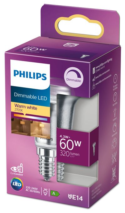LED Lampe Reflektor E14 EEK: F 320 lm Warmweiß (2700K) entspricht 60 W Dimmbar 8718699774219 