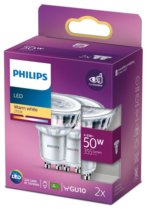 LED Lampe Reflektor GU10 EEK: F 355 lm Warmweiß (2700K) entspricht 50 W 8718699774271 