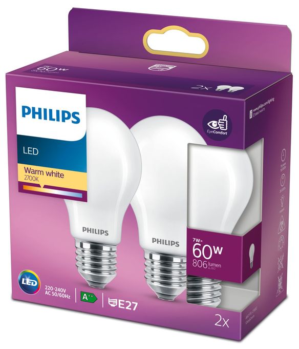 LED Lampe Tropfen E27 EEK: E 806 lm Warmweiß (2700K) entspricht 60 W 8718699777678 
