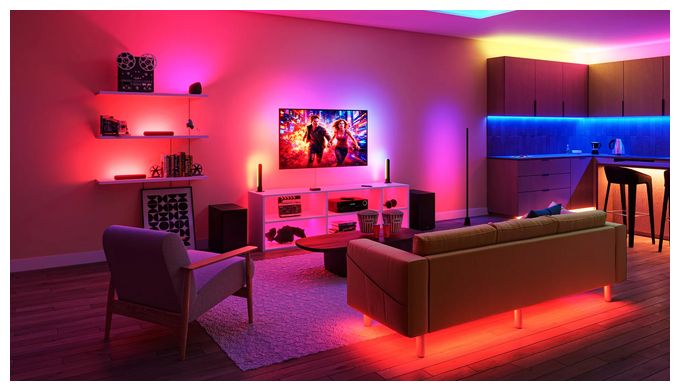 HDMI 2 Sync Box 8K mit Hintergrundbeleuchtung f. TV von 55"–65" 