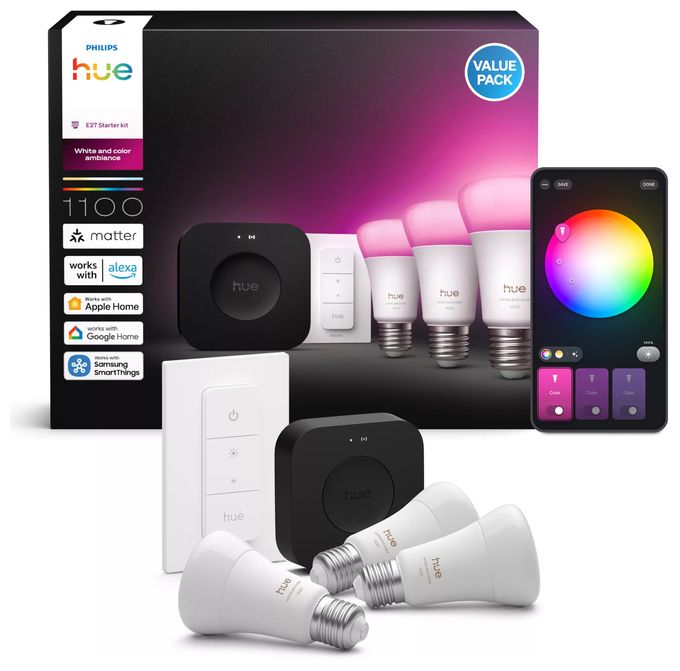 LED Set für intelligente Beleuchtung Multi Hue Starter Set White & Color Ambiance 