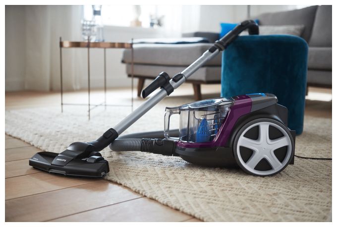 Bodenstaubsauger Beutellos 900 W HEPA (Schwarz, Blau, Grau, Violett) FC9333/09 PowerPro Compact 