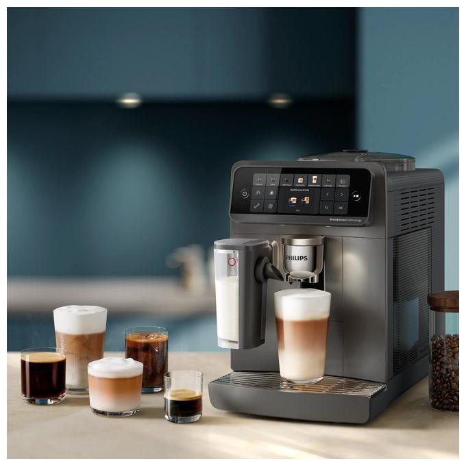 Kaffeevollautomat 15 bar 1,9 l 275 g (Cashmere Grey) Series 6000 EP6551/91 LatteGo Pro Aromis 