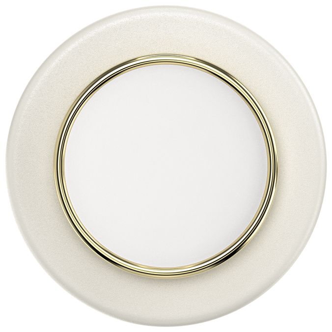 Fingerring für Apple iPhone 12+  PopGrip MagSafe Luxe Coconut Creme Enamel (Cremefarben, Gold) 