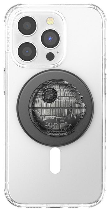 Fingerring für Apple iPhone 12+  PopGrip MagSafe Enamel Death Star (Schwarz) 