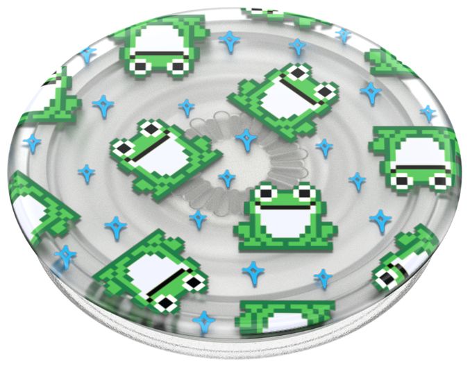 Fingerring für Jede Marke (Grün, Durchscheinend, Weiß) PopGrip Premium Plant 8 Bit Frogs 