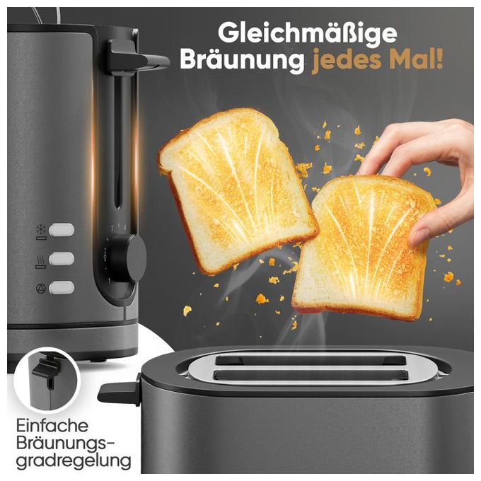 Toaster 950 W 2 Scheibe(n)  PC-TA1291 (Anthrazit) 
