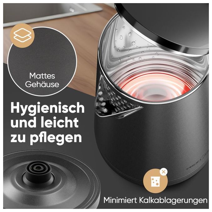 1,5 l Wasserkocher 2200 W  PC-WK1290 (Anthrazit) 