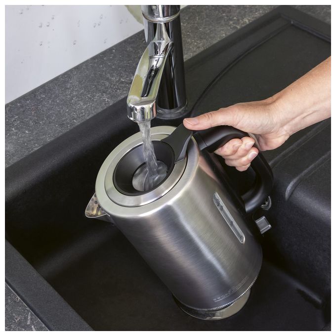 1,7 l Wasserkocher 2200 W  PC-WKS1321 (Schwarz, Edelstahl) 