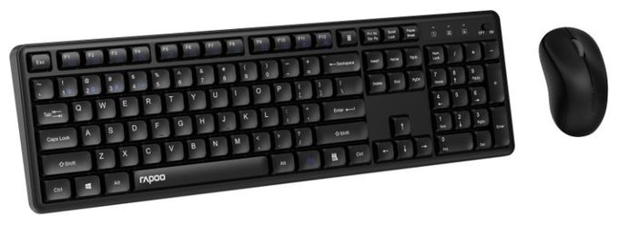 Büro Tastatur RF Wireless + Bluetooth 2.4 GHz  8150M (Schwarz) 