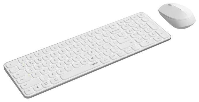 Büro Tastatur RF Wireless + Bluetooth 2.4 GHz  9710M (Weiß) 