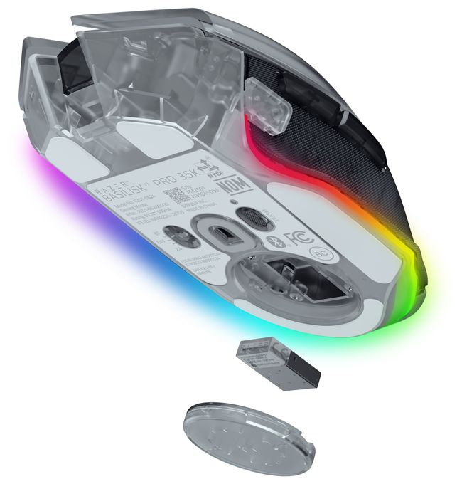 35000 DPI Gaming Maus Optisch  Basilisk V3 Pro (Weiß) 