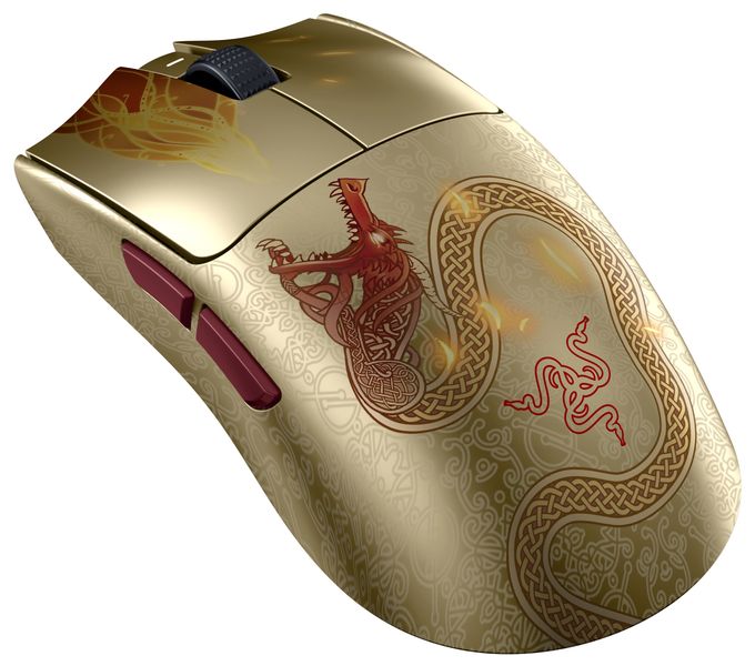 35000 DPI Gaming Maus Optisch  Viper V3 Pro (Gold, Gelb) 