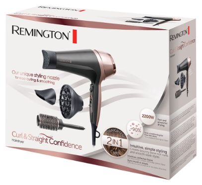 Haartrockner 2200 W (Schwarz, Rosa-Goldfarben) D5706 Curl & Straight Confidence 