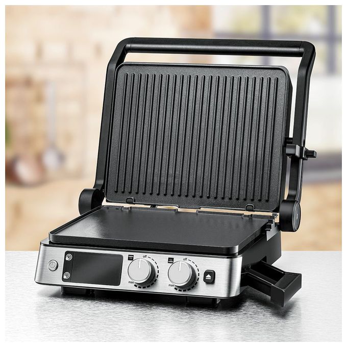 2 Zone(n) 2200 W  KG2025 Kontaktgrill (Schwarz, Edelstahl) 