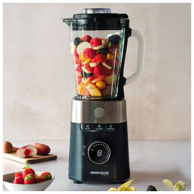 Standmixer 8 Geschwindigkeiten 1200 W (Schwarz, Edelstahl, Transparent) MX1260 