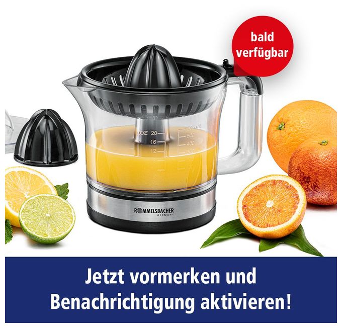 (Schwarz, Edelstahl, Transparent) ZP50 Zitruspresse 