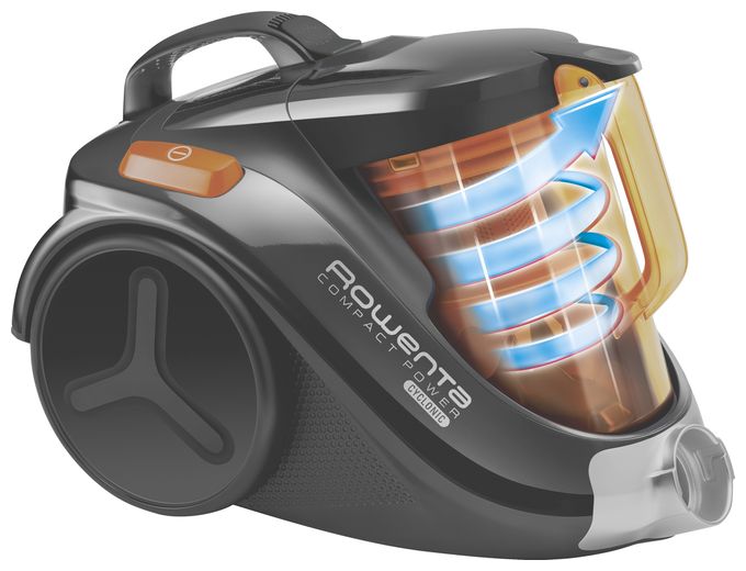 Bodenstaubsauger Beutellos 750 W HEPA  RO3753 Compact Power (Schwarz, Orange) 