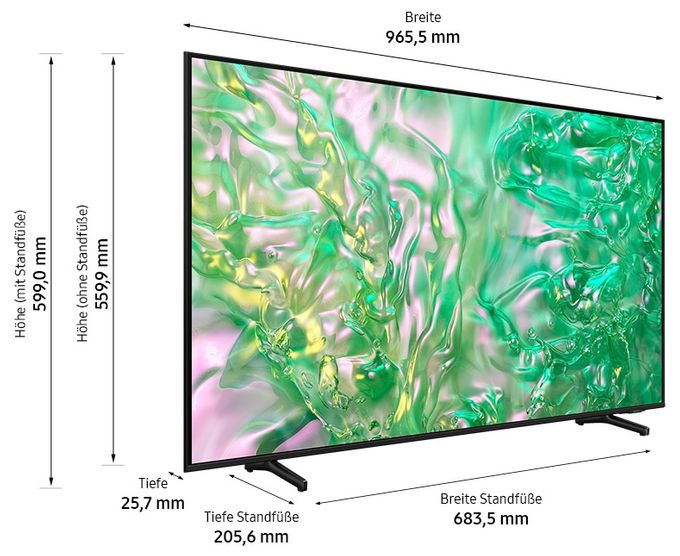 LED 165,1 cm (65 Zoll) Fernseher 4K Ultra HD VESA 400 x 300 mm GU65DU8079U 