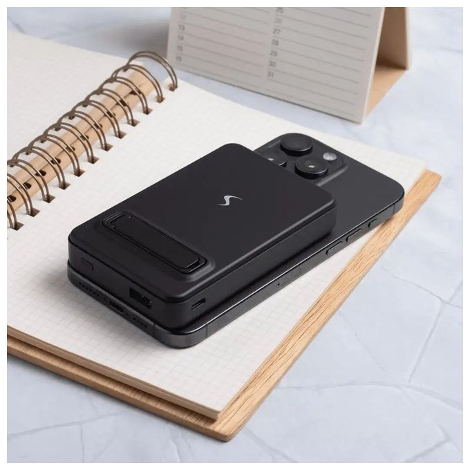 10000 mAh Powerbank USB Typ-C Kabelloses Laden  MagPower Max (Schwarz) 