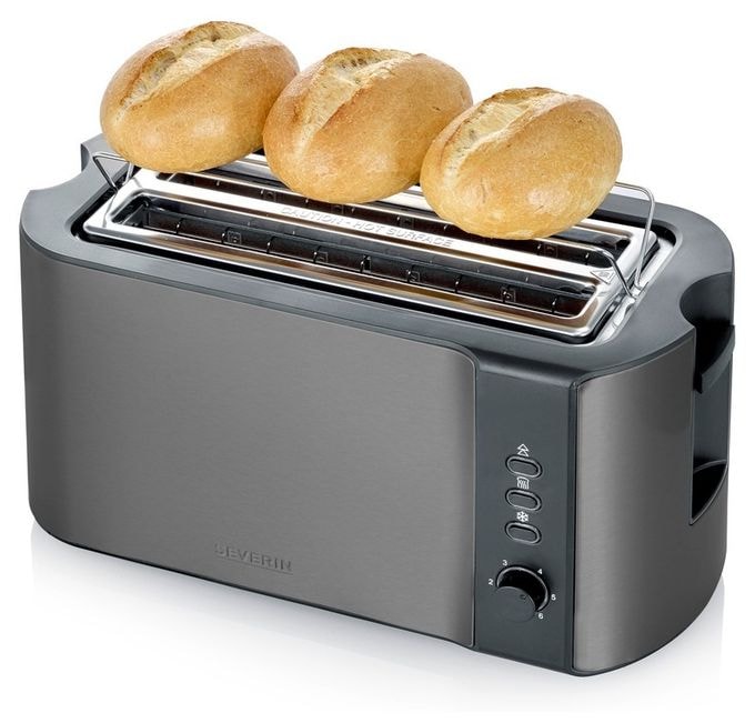 Toaster 1400 W 4 Scheibe(n) (Schwarz, Gebürsteter Stahl, Edelstahl) AT9341 