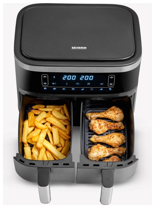 Doppel Heißluftfritteuse 8 l 2600 W  FR2463 (Schwarz) 