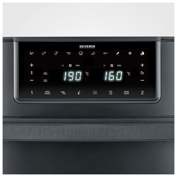 Doppel Heißluftfritteuse 9 l 2600 W  FR2490 (Schwarz) 