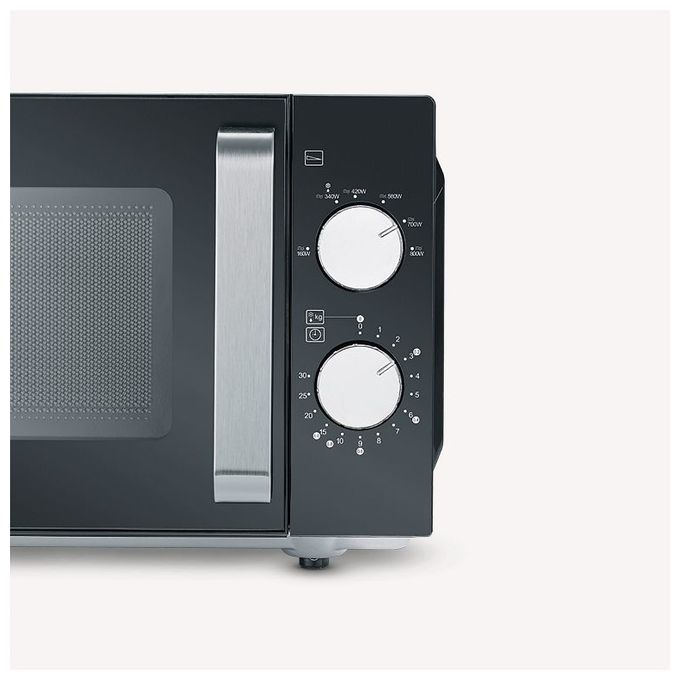 Freistehende Mikrowelle 800 W Größe: klein 6 Stufen  MW7761 (Schwarz, Edelstahl) 