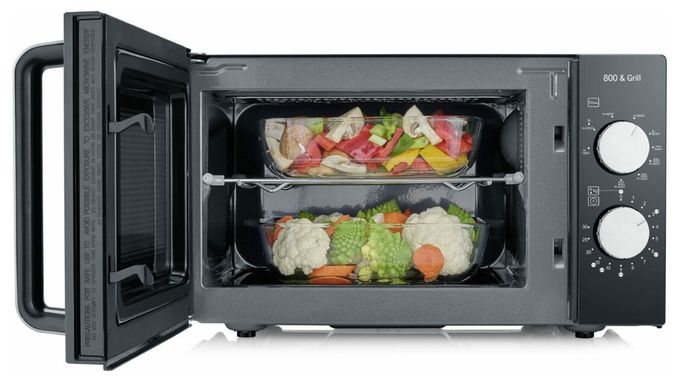 Standgeräte Solo 800 W Größe: klein 9 Stufen Grill  MW7762 (Schwarz, Edelstahl) 