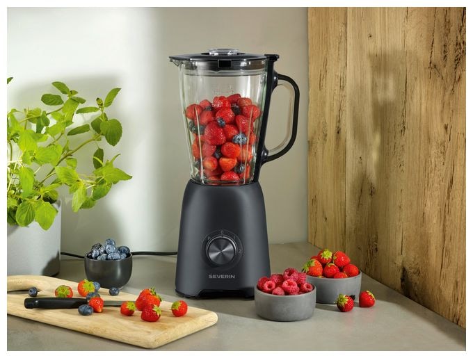 1,5 l Standmixer 2 Geschwindigkeiten 600 W (Schwarz, Transparent) SM3722 