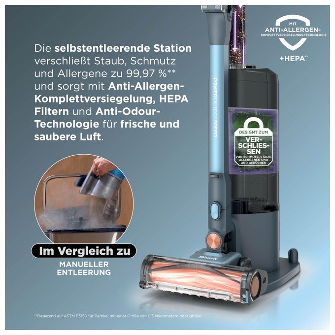 Handstaubsauger Beutellos bis 60 min Laufzeit HEPA  IA3244EUT (Blau) 