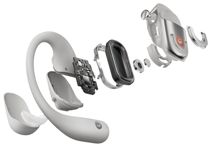 Open-Ear Bluetooth Kopfhörer kabellos 11 h Laufzeit IP55  OpenFit 2+ (Grau) 