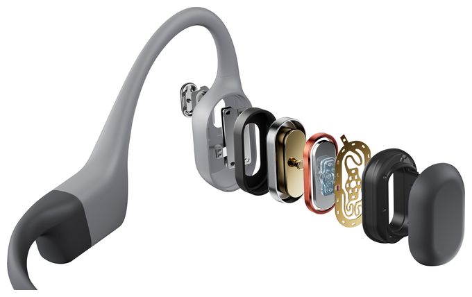 Knochenschall Bluetooth Kopfhörer kabellos 9 h Laufzeit IP68  OpenSwim Pro (Grau) 