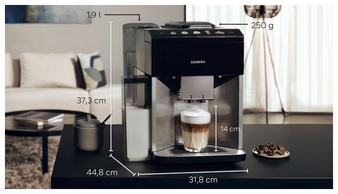 Kaffeevollautomat 15 bar 1,9 l 270 g  EQ500 TQ517D03 (Schwarz, Edelstahl) 