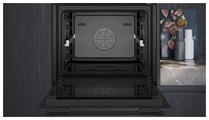 Einbaubackofen groß Dampfgaren AutoClean (Schwarz) iQ700 HS936GCM1 