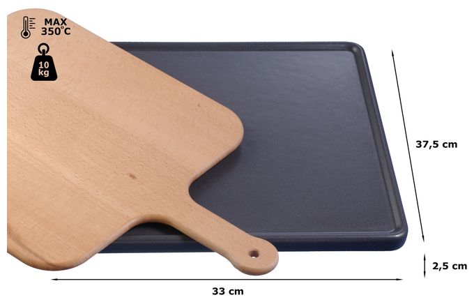 HZ327000 Keramikbackstein 25 x 330 x 375 mm mit Holzschieber 