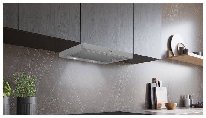 Abluft/Umluft Dunstabzugshaube/Esse Einbau 60 cm (Silber) iQ100 LI63LB526 