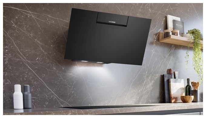 Abluft/Umluft Dunstabzugshaube/Esse Wand 80 cm (Schwarz) iQ300 LC87KFN60 