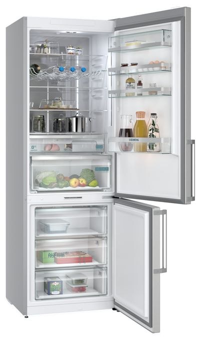311 l / 129 l Kühl-Gefrierkombi freistehend NoFrost 178 kWh Jahr  iQ500 KG49NAICT (Edelstahl) 