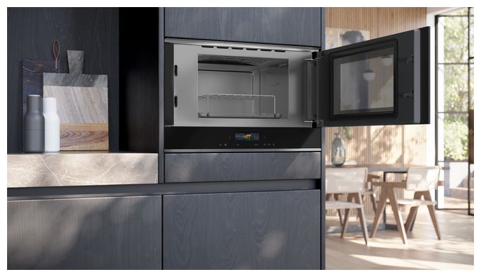 Einbau-Mikrowelle 900 W Größe: mittel Grill (Schwarz) iQ700 BE732R1B1 