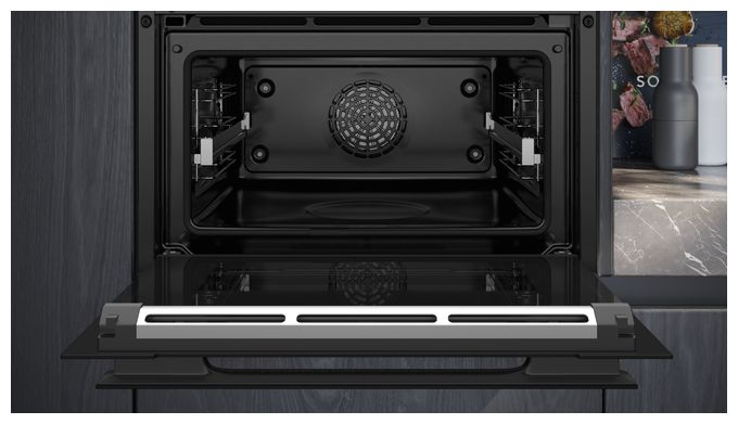 Einbaubackofen kompakt AutoClean (Schwarz/Edelstahl) iQ700 CB974GKB1 