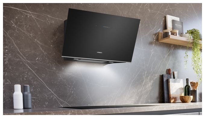 Abluft/Umluft Dunstabzugshaube/Esse 90 cm (Schwarz) iQ700 LC91KLT60 
