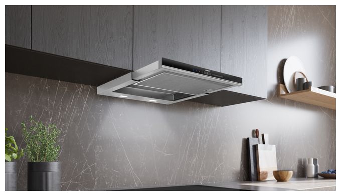 Abluft/Umluft Dunstabzugshaube/Esse Einbau 60 cm (Schwarz, Edelstahl) iQ700 LI69SA684 