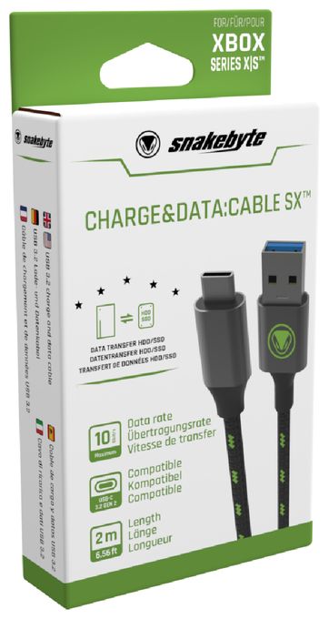 Stecker USB C auf USB A 2 m  Charge&Data SX (Schwarz, Grün) 