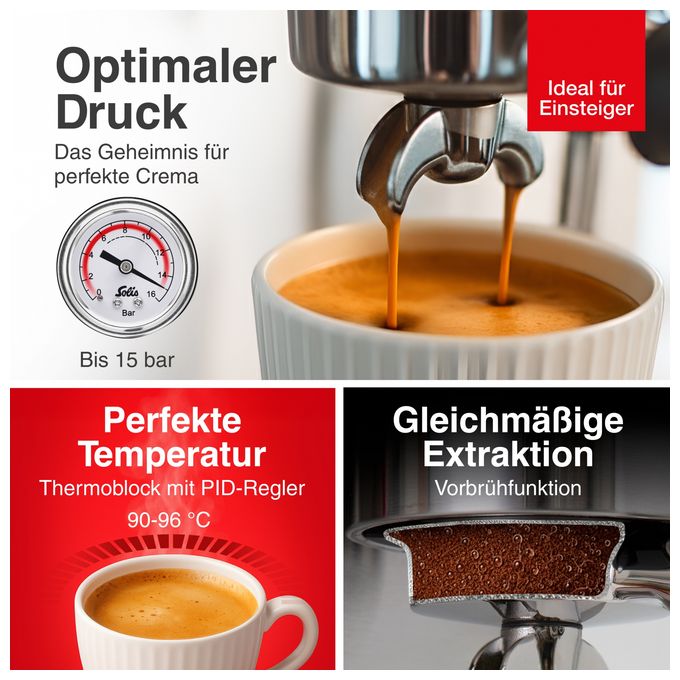 Siebträger Kaffeemaschine 15 bar 1700 W  1170 Barista Perfetta Plus (Blau) 