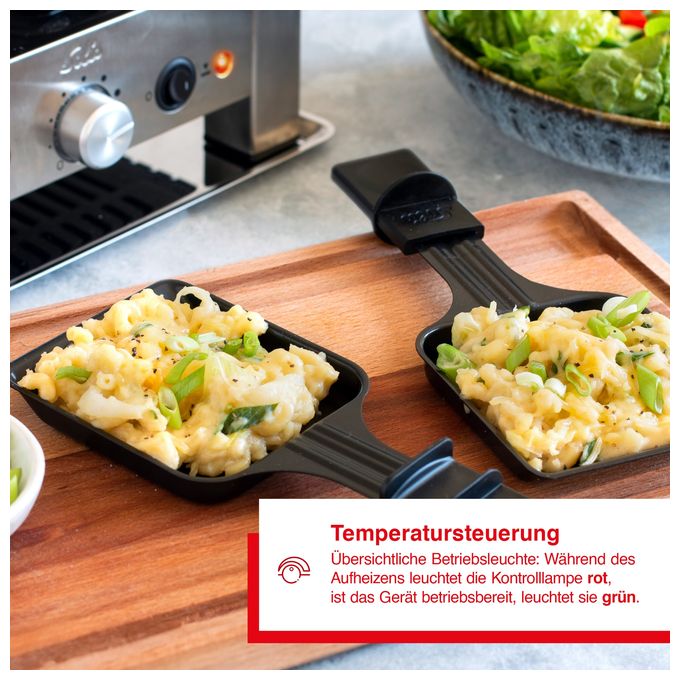 2 Zone(n) 1400 W mit 280 x 570 mm Fläche  791  Raclette Tischgrill 4-in-1 (Schwarz) 