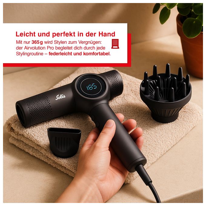 Haartrockner 1600 W  AirVolution 630 Pro (Schwarz) 